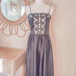 Vintage 90s Lace Silky Satin Romantic Goth Witchy Whimsical Grunge Slip Dress